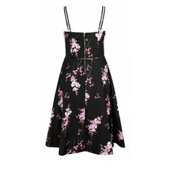 City Chic Orchid Midi Pocket Black Floral Dress - Picture 12 of 13
